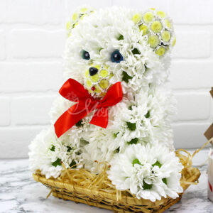 Мишка из живых цветов в Москве недорого из рижский рынок с доставкой