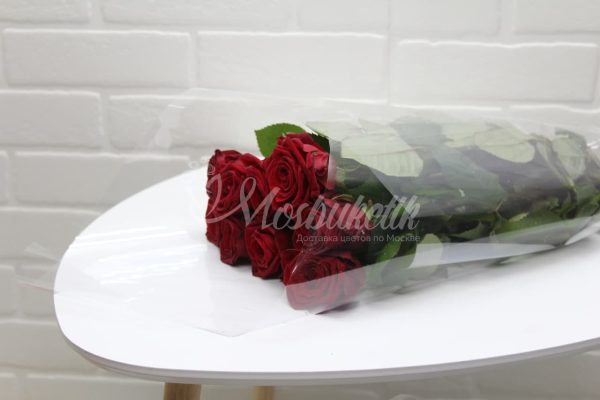 Букет из 9 красных роз 50 см — изображение 2