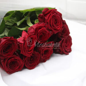 Букет из 9 красных роз 50 см
