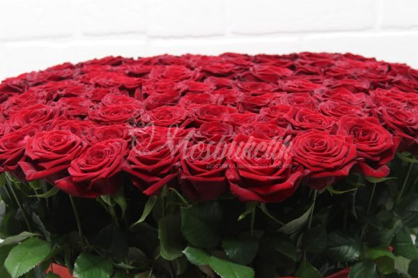101 красных роз в корзине — изображение 4