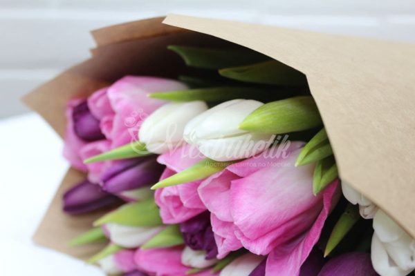 Букет из 35 микс тюльпанов — изображение 2