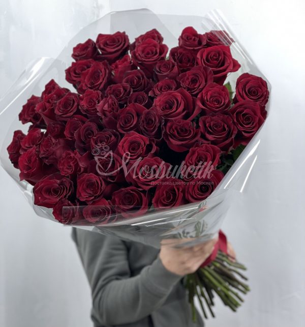 Букет из 49 эвкадорских метровых роз — изображение 2
