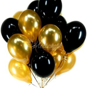 20 микс чёрных и золотых шаров