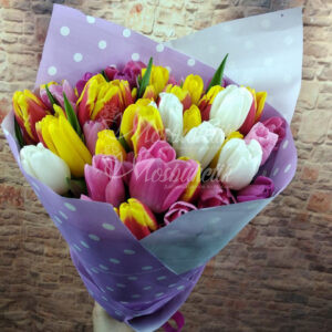 Букет из 45 микс тюльпанов