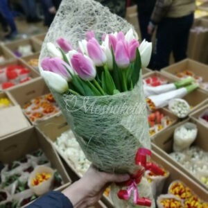 Букет из 21 микс тюльпанов