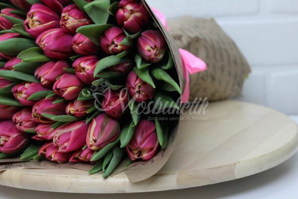 Букет из 49 пионовидных тюльпанов Колумбус — изображение 3