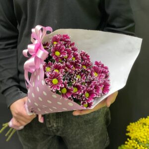 Букет из 5 кустовых хризантем