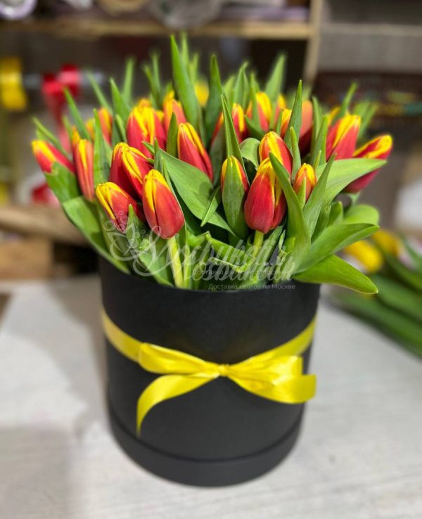 51 тюльпанов огонь в коробке — изображение 3