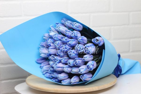 Букет из 51 синих тюльпанов — изображение 2
