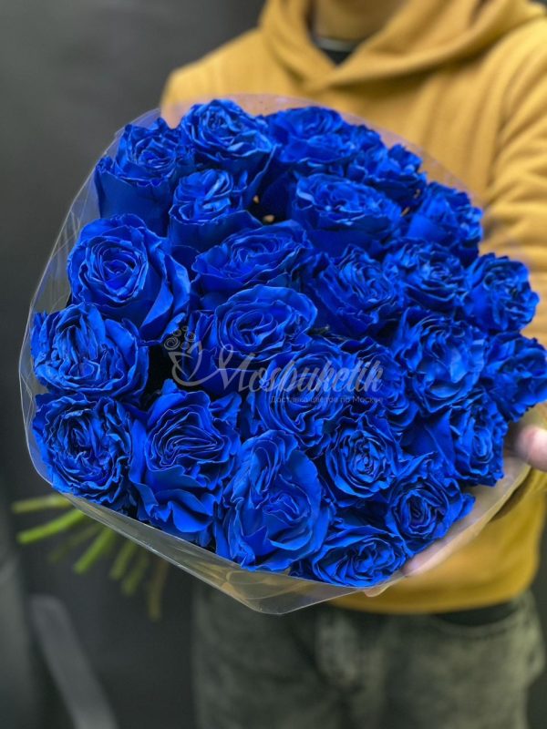 Букет из 25 синих роз