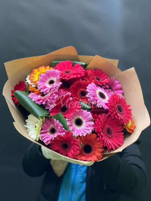 Авторский букет из 25шт гербер