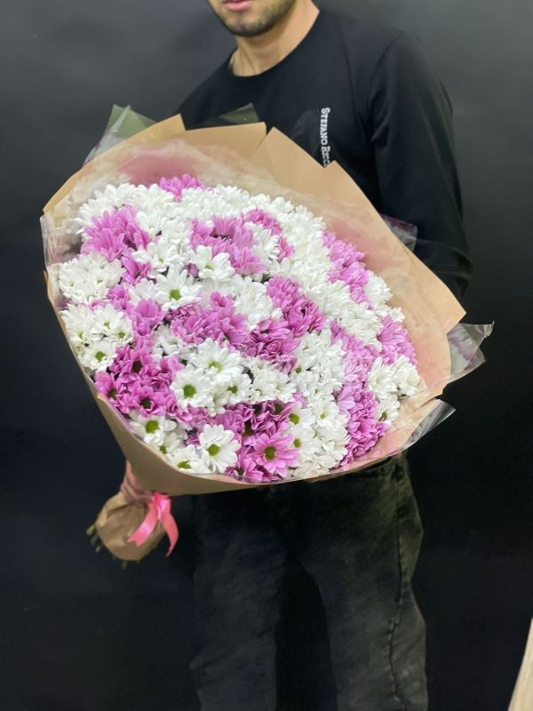 Букет из 35шт кустовых хризантем