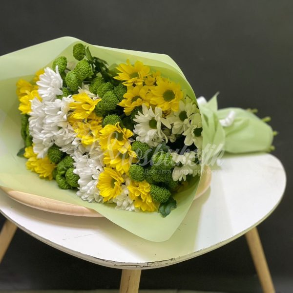 Букет из 15шт кустовых хризантем