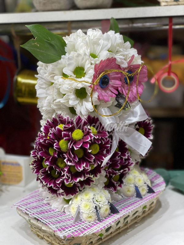 Игрушка из живых цветов "Сова в очках"