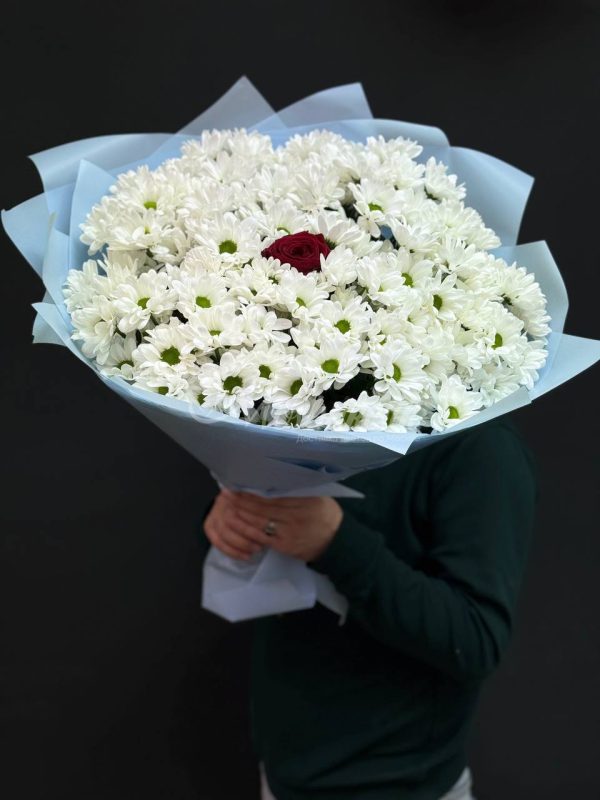 Букет из 19 кустовых хризантем — изображение 3