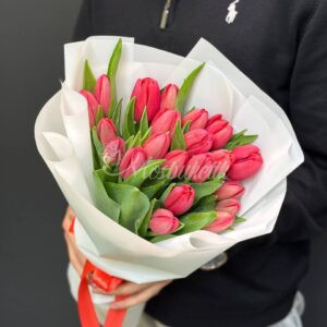 Букет из 25 красных тюльпанов