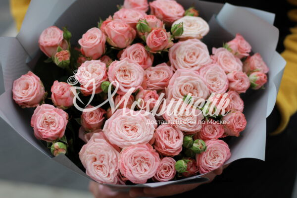 Букет из 19 пионовидных кустовых роз — изображение 2