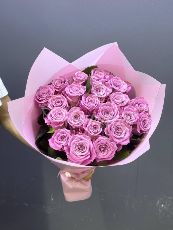Букет из 21 розы сиреновый