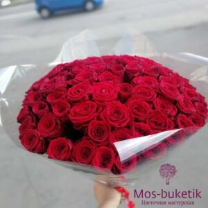 Букет из 101 красных роз 50 см