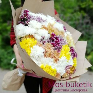 Букет из 49 микс кустовых хризантем